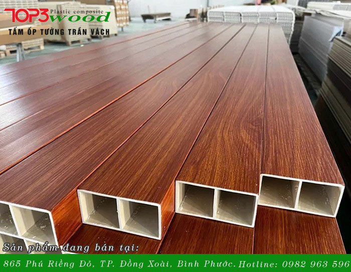 Thanh lam hộp vân gỗ ốp cột trong nhà, nội thất đẹp sang trọng